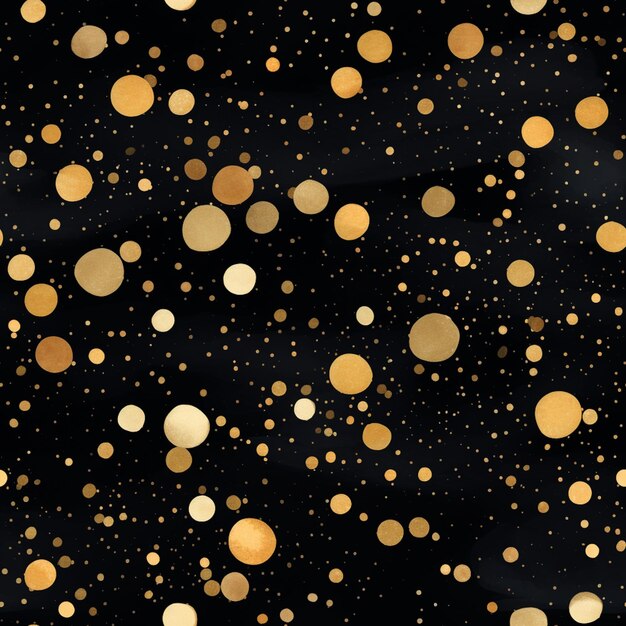 a close up of a black background with gold dots generative ai