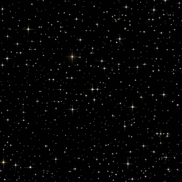 a close up of a black background with stars and a black sky generative ai