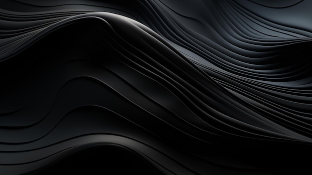 a close up of a black background with a wavy design generative ai