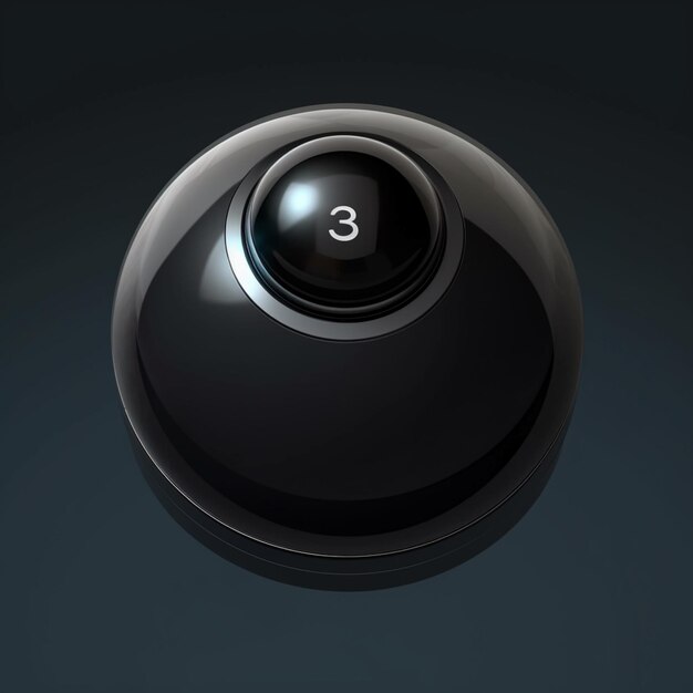 Photo a close up of a black ball with a number on it generative ai