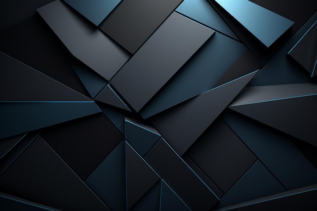 많은 사각형과 함께 검은색과 파란색의 추상적인 배경의 클로즈업 생성 ai