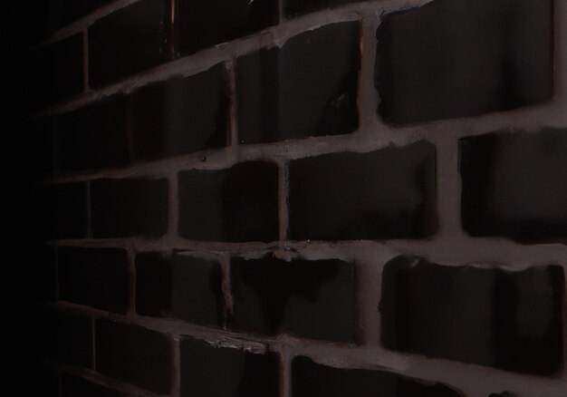 Close up of black brick walls created using generative ai technology