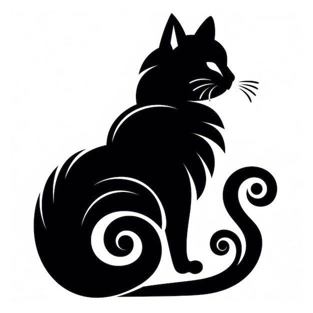 A close up of a black cat sitting on a white background generative ai