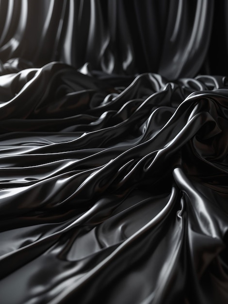 Photo a close up of a black cloth on a bed