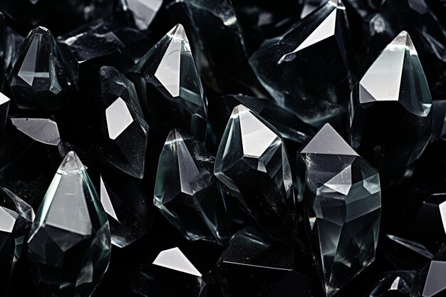 Близкий взгляд на черную кристаллическую текстуру с аспектами