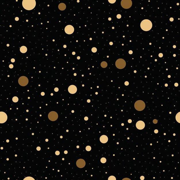 Photo a close up of a black and gold polka dot pattern generative ai