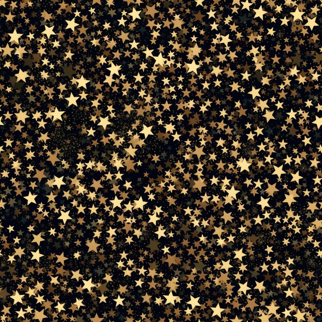 a close up of a black and gold star pattern generative ai