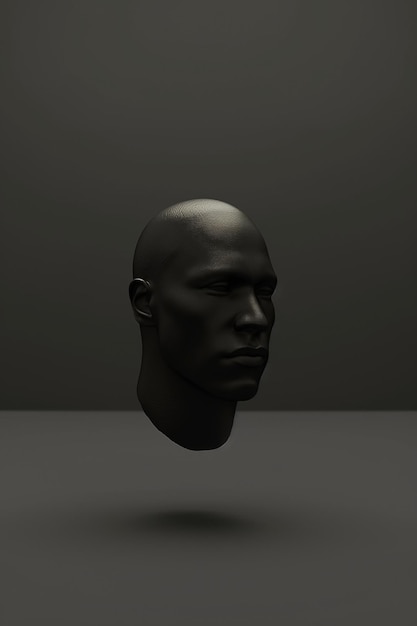 Foto un primo piano di una testa nera con uno sfondo nero immagini di diagnosi di perdita di capelli