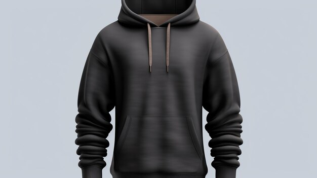 a close up of a black hoodie with a brown hoodie generative ai