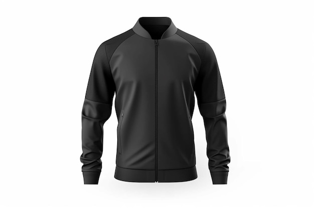 a close up of a black jacket with a zipper on the front generative ai