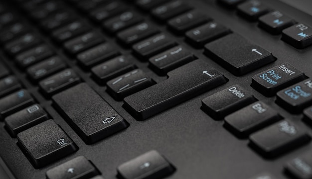 Close up of black keyboard