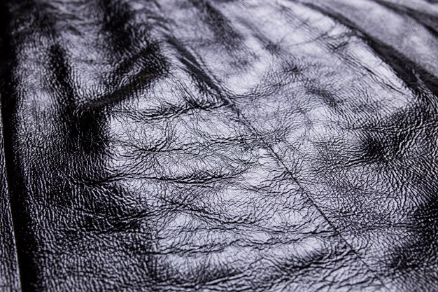 Photo close-up of a black leather texture.