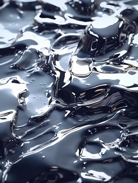 A close up of a black liquid substance on a surface generative ai