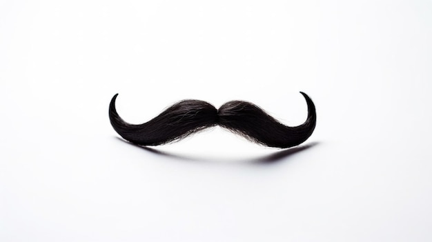 Photo close up of black moustache on white background