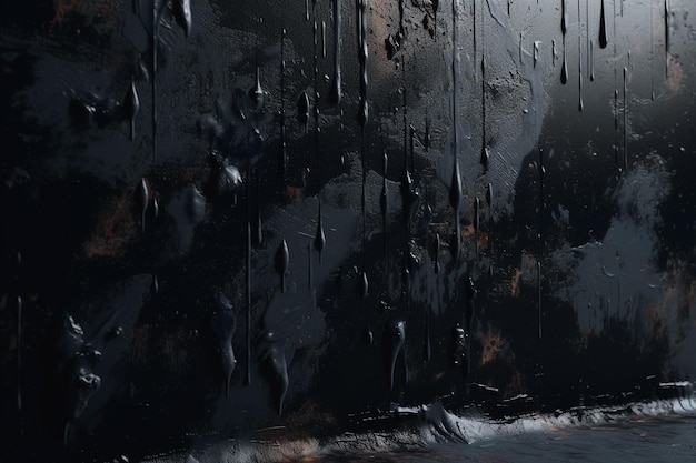 A close up of a black oil texture background