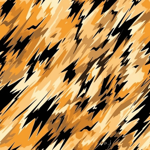 A close up of a black and orange abstract background with a black and orange design generative ai