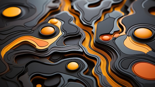 A close up of a black and orange surface