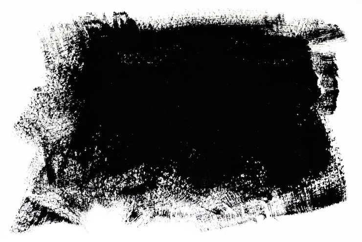 Photo close-up of black paint stain on white background