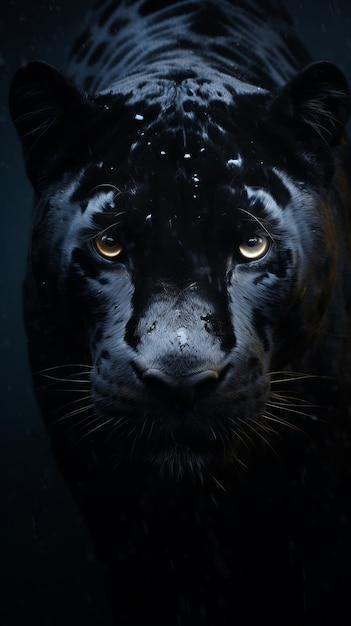 Foto un primo piano della faccia di una pantera nera