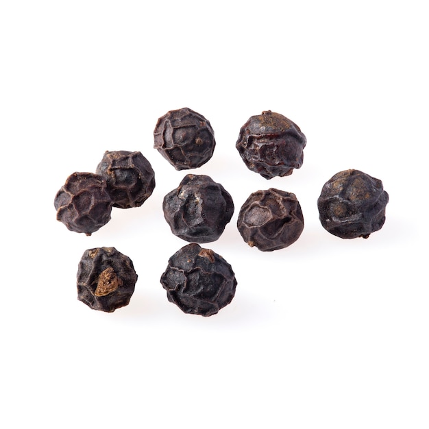 Close up of black pepper isolated