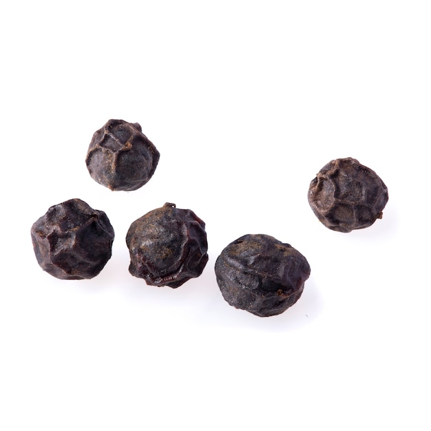 Close up of black pepper isolated