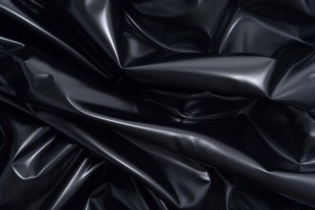 A close up of a black polythene bag with a silver foil cover