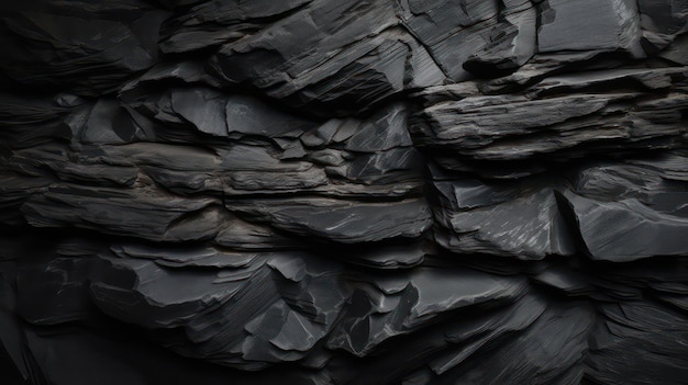 Close up of a black rock texture