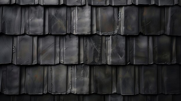 A close up of a black roof with shingles