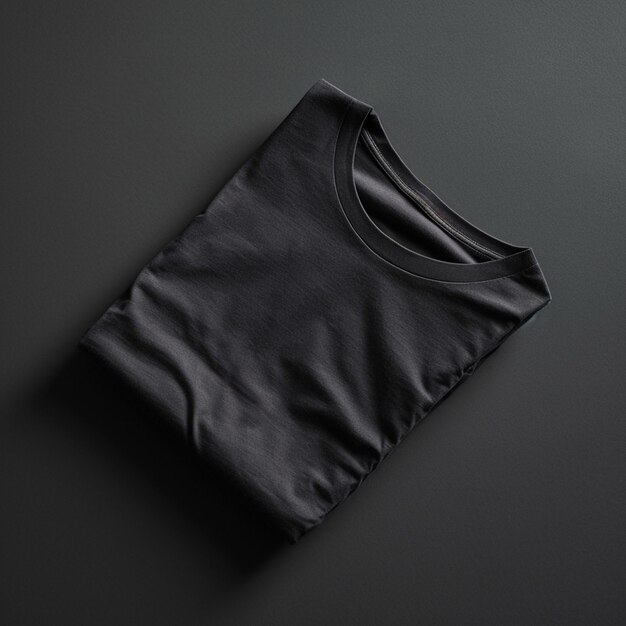 a close up of a black shirt on a black surface generative ai