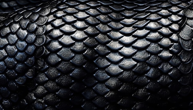 A close up of a black snake skin | Premium AI-generated image