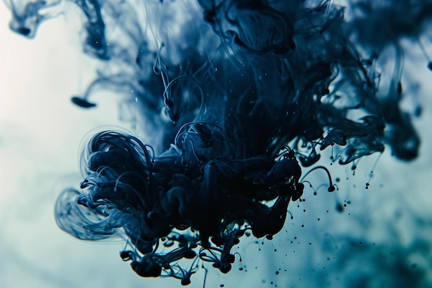 Photo a close up of a black substance in water