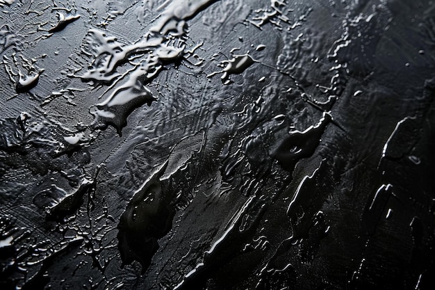 Photo close up of black surface with water droplets