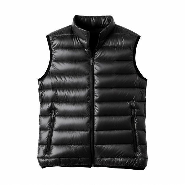 Photo a close up of a black vest on a white background generative ai