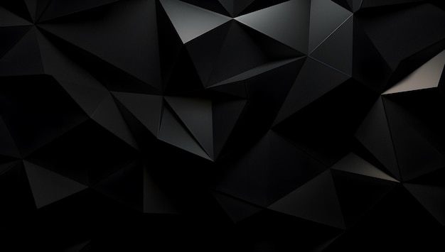 Foto un primo piano di un muro nero con molti triangoli neri ia generativa