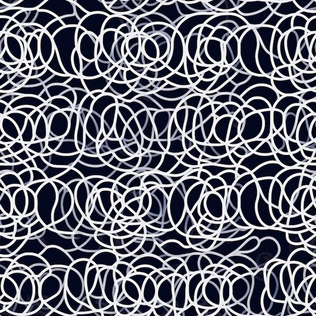 A close up of a black and white background with a lot of circles generative ai