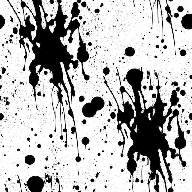 Photo a close up of a black and white background with a lot of paint splatters generative ai