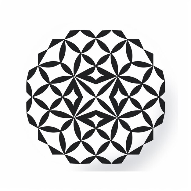 Photo a close up of a black and white circular design on a white background generative ai