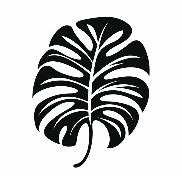 Photo a close up of a black and white leaf on a white background generative ai