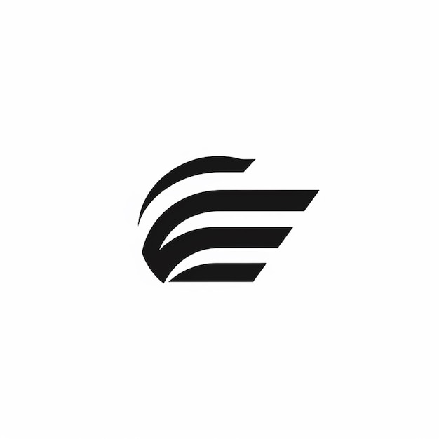 Photo a close up of a black and white logo with a curved design generative ai