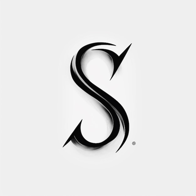 Photo a close up of a black and white logo with a letter s generative ai