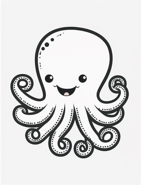 Photo a close up of a black and white octopus with a smile generative ai