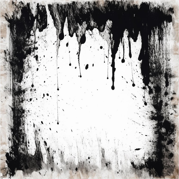 A close up of a black and white painting with a white background generative ai