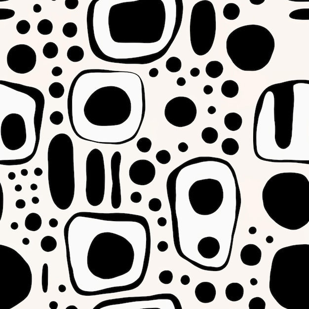 a close up of a black and white pattern with dots generative ai