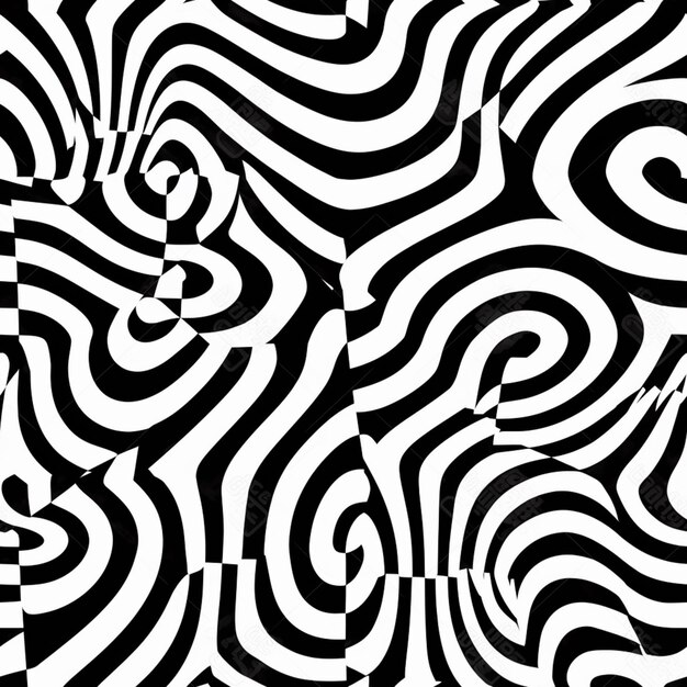a close up of a black and white pattern with a swirl generative ai