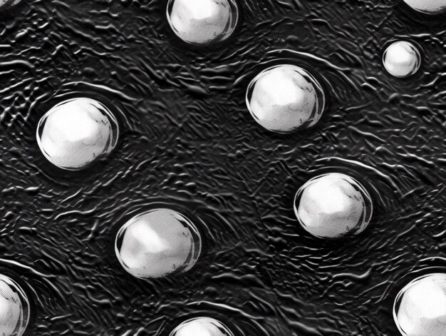 Foto un primo piano di una foto in bianco e nero di un gruppo di palle generative ai