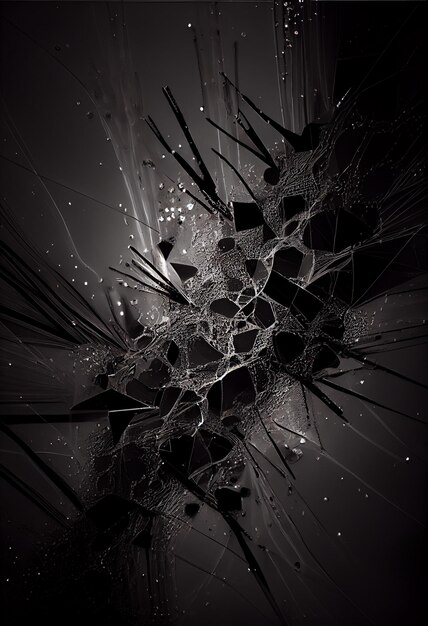 Close up of black and white photo bunch flowers generative ai