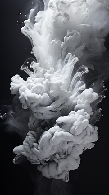 a close up of a black and white photo of a cloud of smoke generative ai