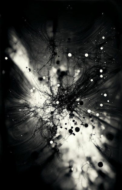 Close up of black and white photo dandela flower generative ai