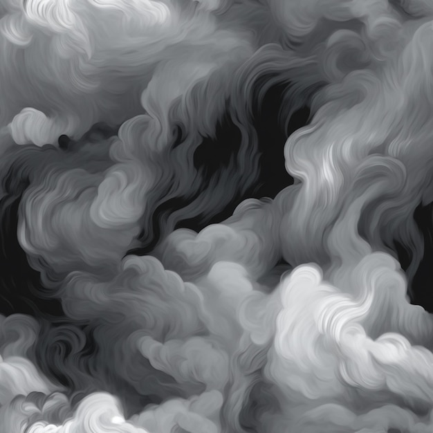 Photo a close up of a black and white photo of a plane flying through the clouds generative ai