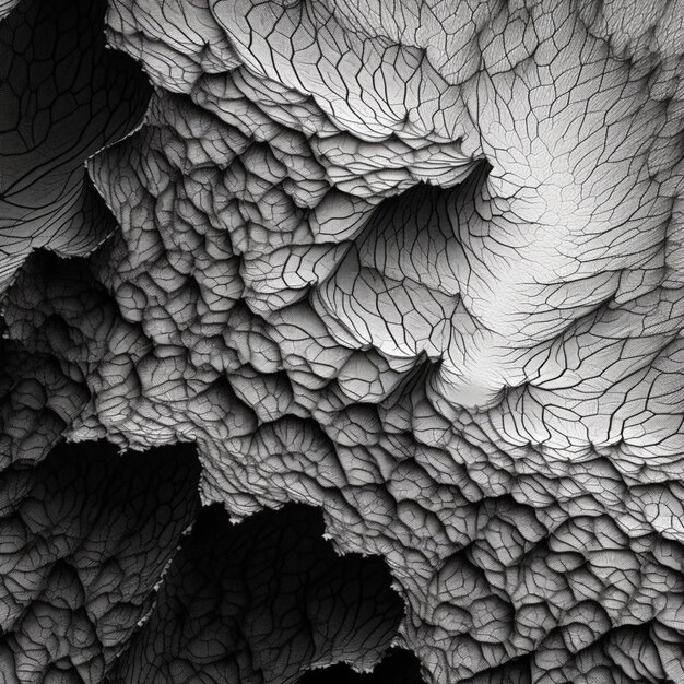 Photo a close up of a black and white photo of a plant generative ai